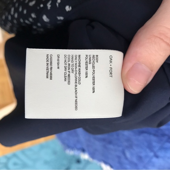 Oak + Fort navy and white print dress size large - Picture 11 of 15